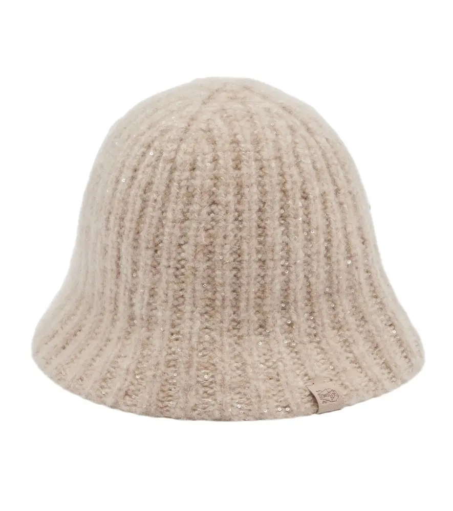 Brunello Cucinelli Sequined cashmere-blend bucket hat | Image 1 Brunello Cucinelli Sequined cashmere-blend bucket hat | Image 1