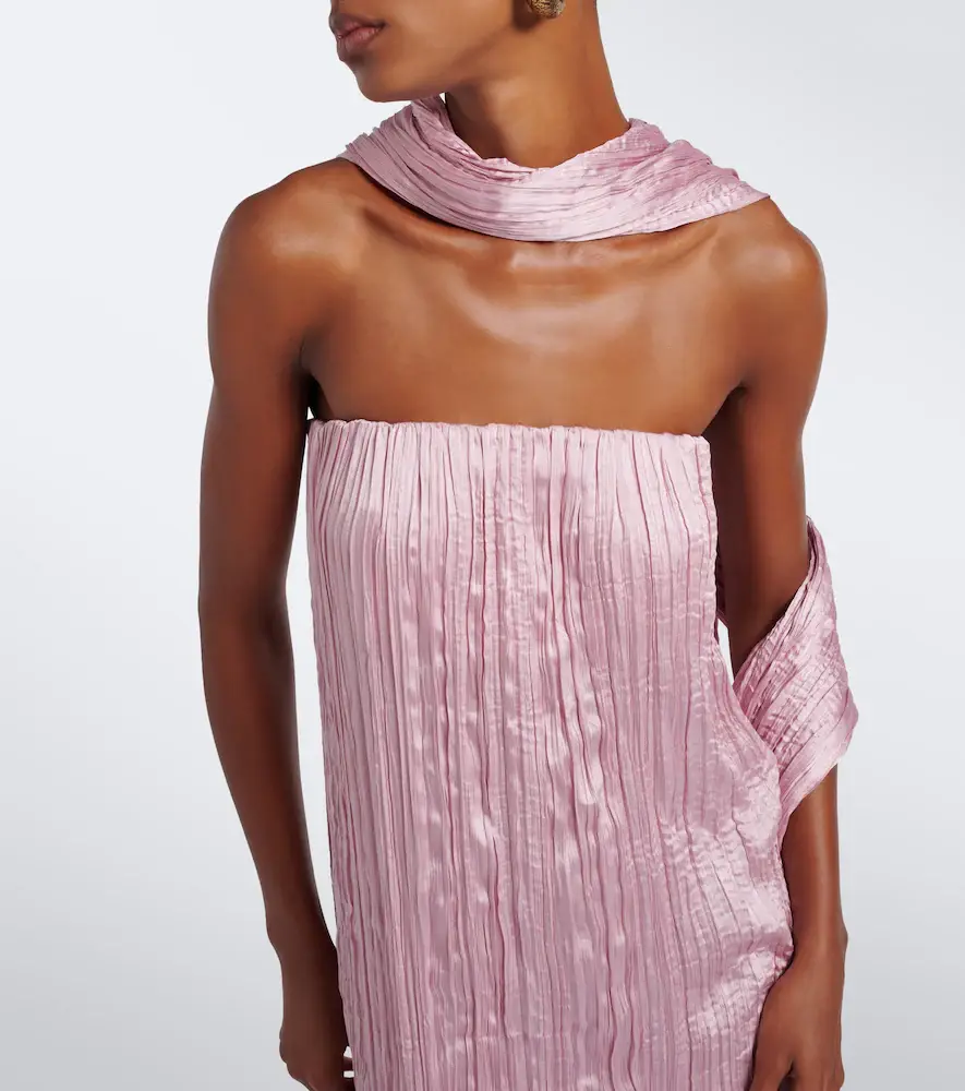 Posse Esme scarf-detail satin maxi dress | Thumbnail 2