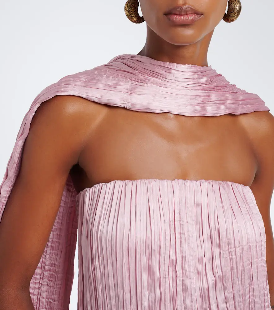 Posse Esme scarf-detail satin maxi dress | Thumbnail 3