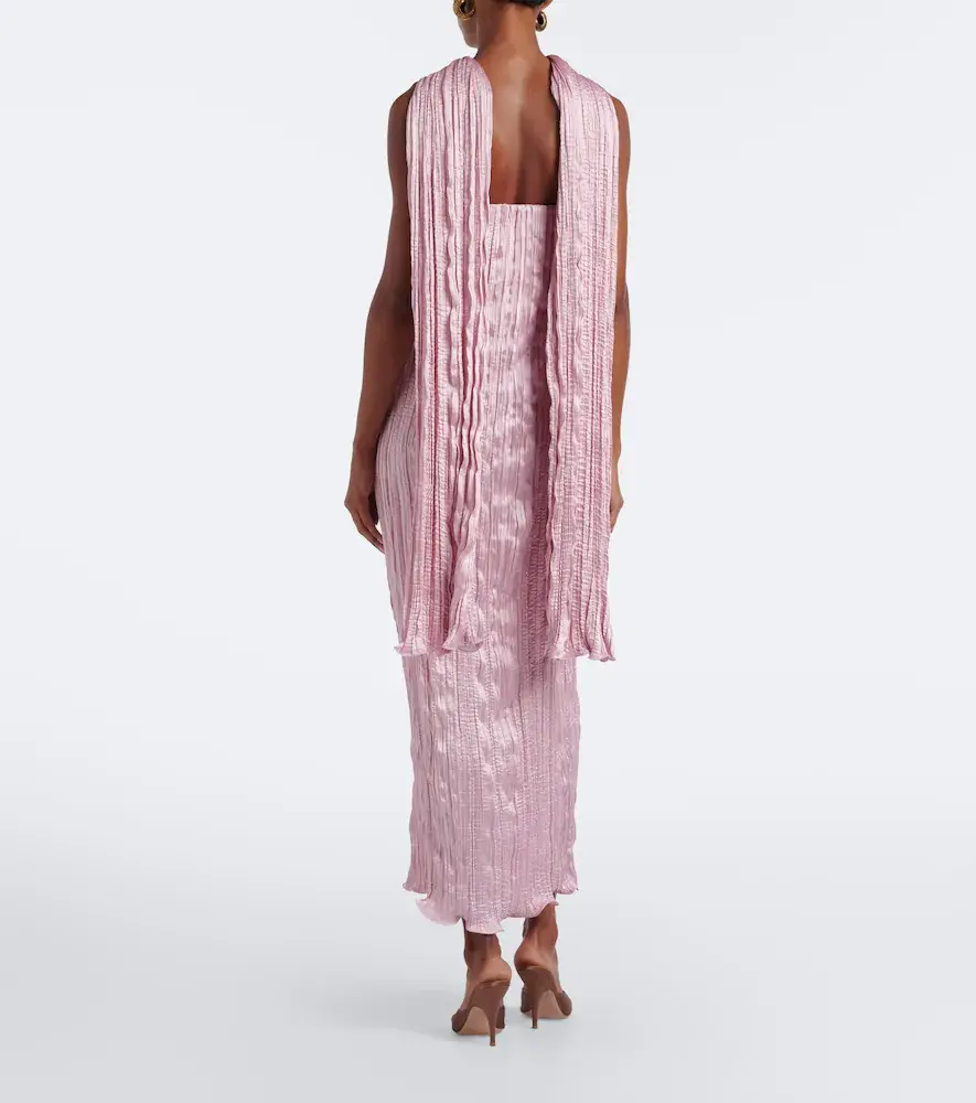 Posse Esme scarf-detail satin maxi dress | Thumbnail 5