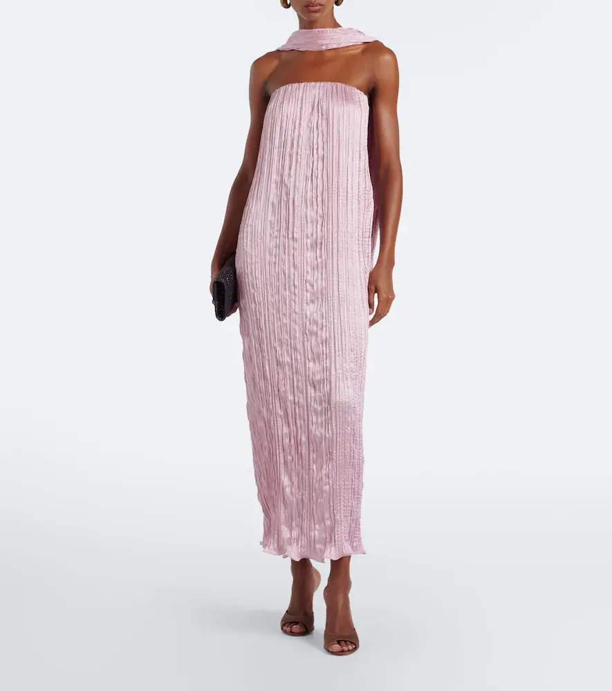 Posse Esme scarf-detail satin maxi dress | Thumbnail 6