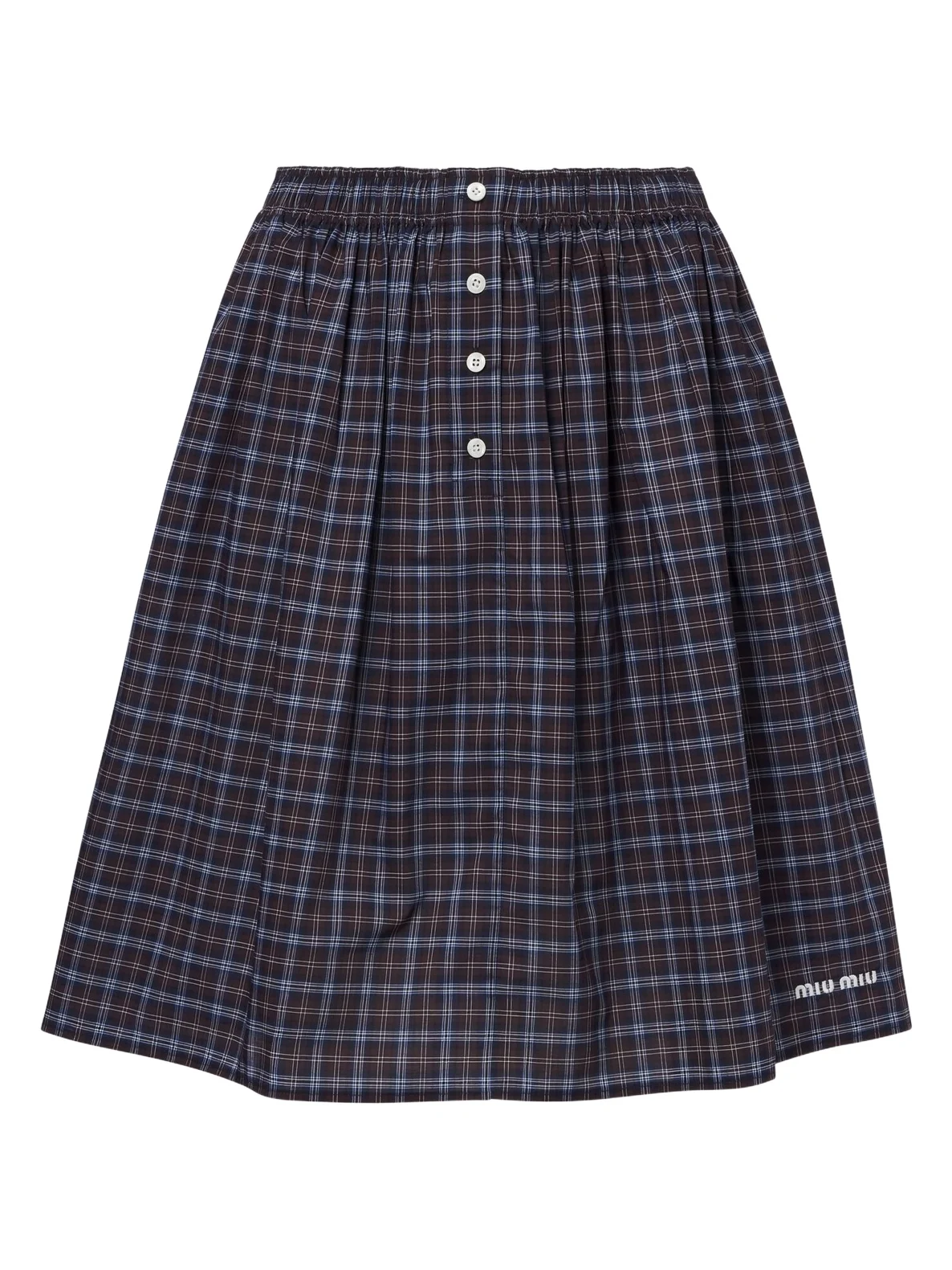 Checked cotton poplin miniskirt Checked cotton poplin miniskirt