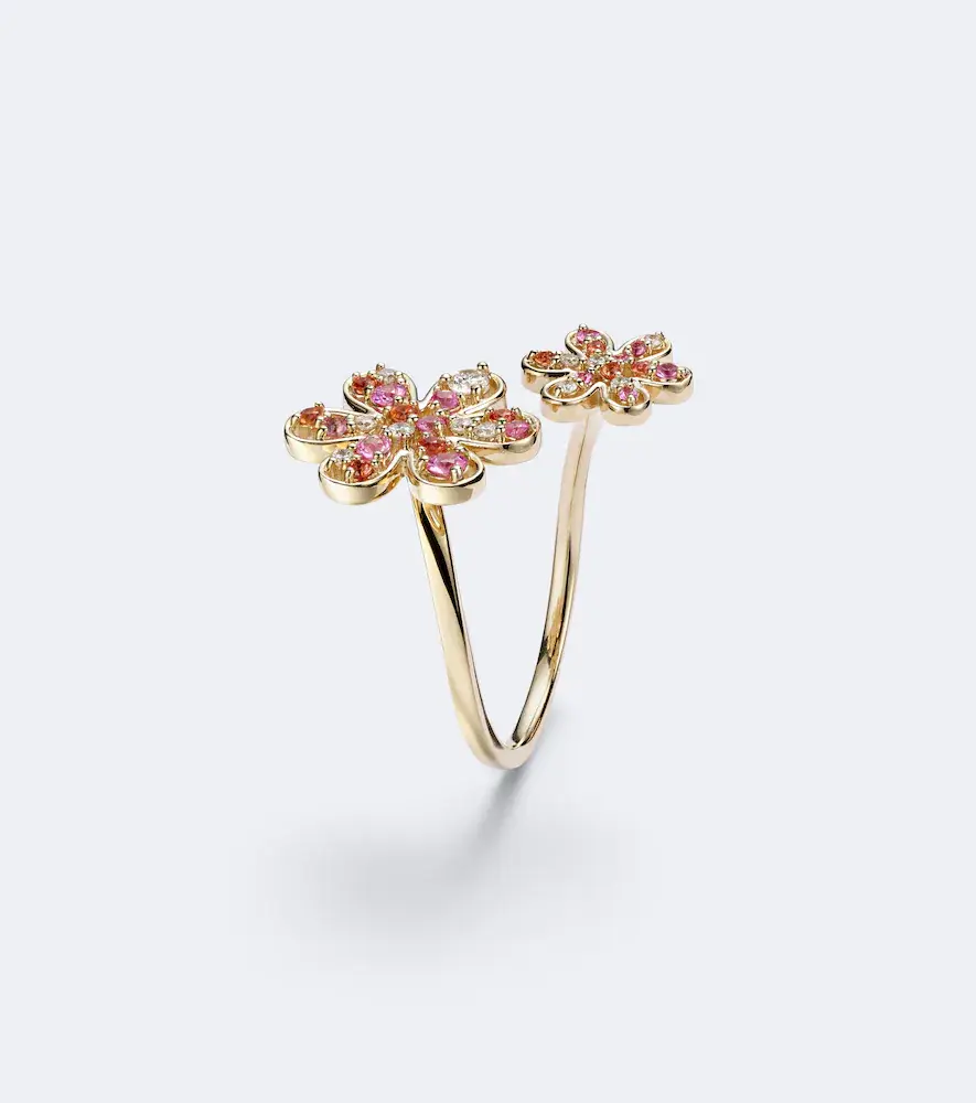 Sydney Evan 14kt gold ring with sapphires and diamonds | Thumbnail 2 Sydney Evan 14kt gold ring with sapphires and diamonds | Thumbnail 2
