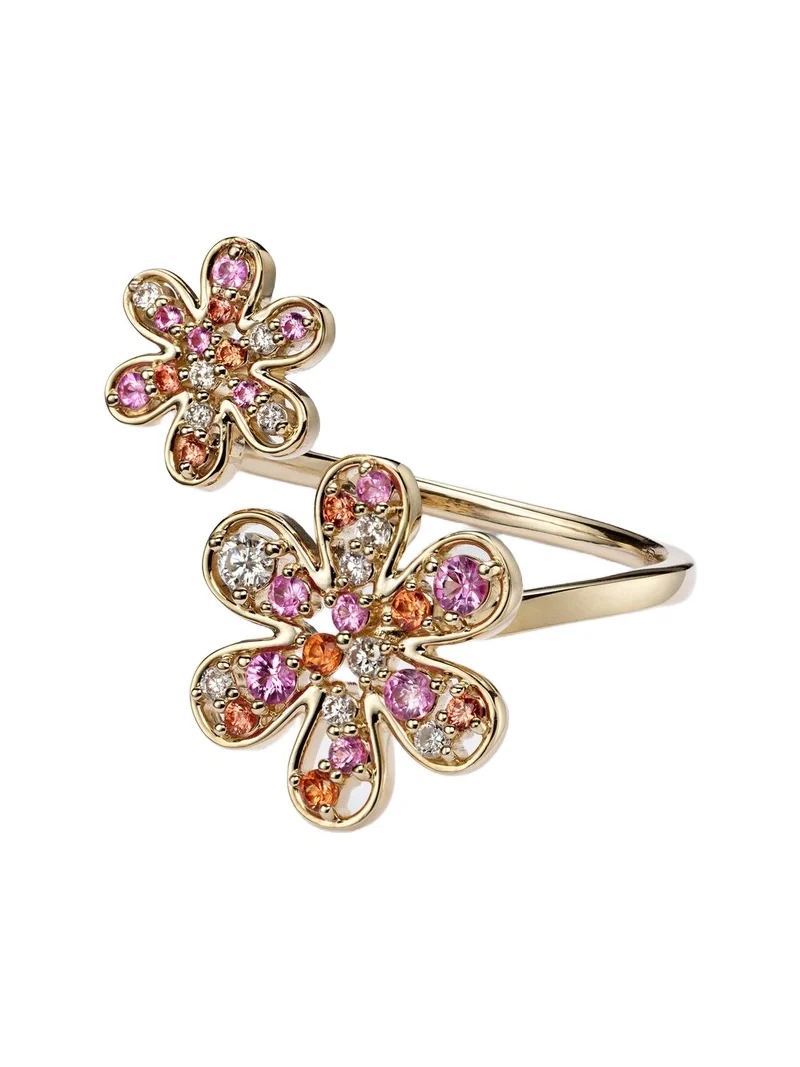 14kt gold ring with sapphires and diamonds
