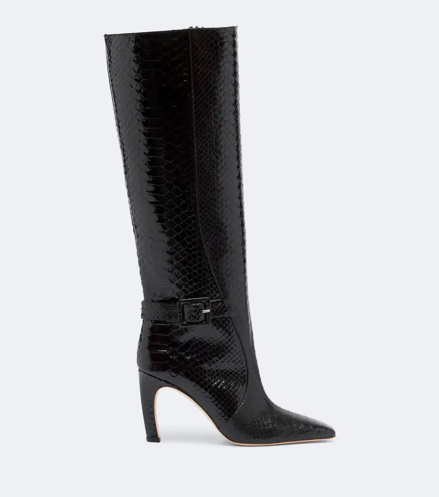 Malone Souliers Raven croc-effect leather knee-high boots | Thumbnail 3