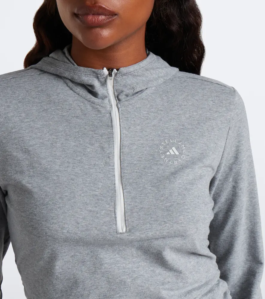 adidas by Stella McCartney Logo jersey half-zip hoodie | Thumbnail 6 adidas by Stella McCartney Logo jersey half-zip hoodie | Thumbnail 6