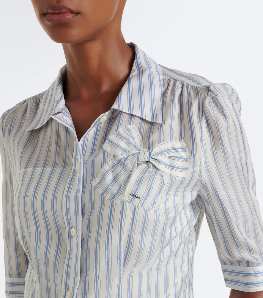 Prada Bow-detail striped shirt | Thumbnail 2 Prada Bow-detail striped shirt | Thumbnail 2