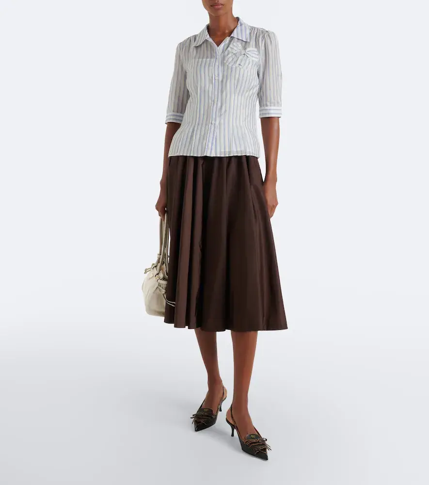 Prada Bow-detail striped shirt | Thumbnail 5 Prada Bow-detail striped shirt | Thumbnail 5