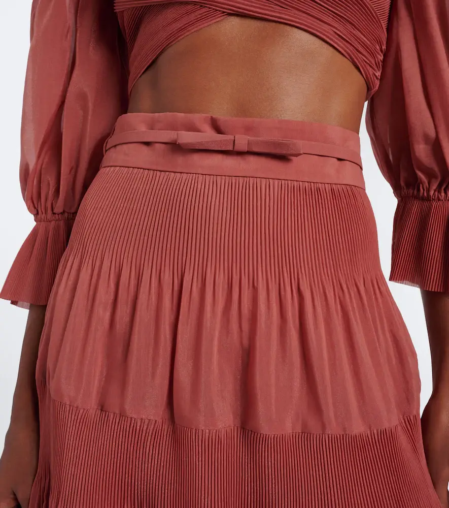 Zimmermann Belted pleated midi skirt | Thumbnail 3