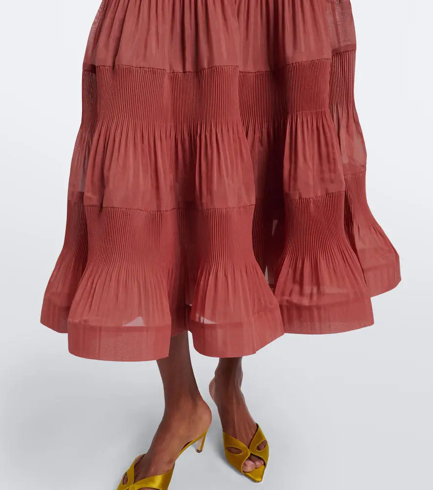 Zimmermann Belted pleated midi skirt | Thumbnail 4