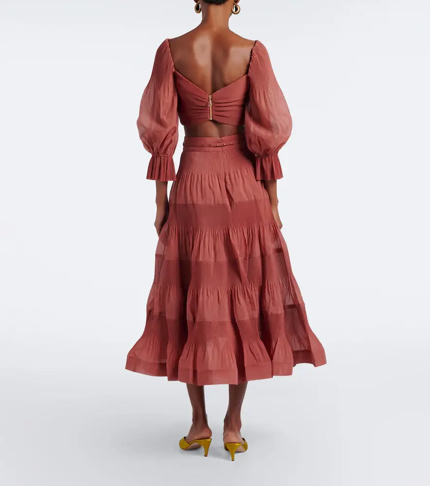 Zimmermann Belted pleated midi skirt | Thumbnail 5