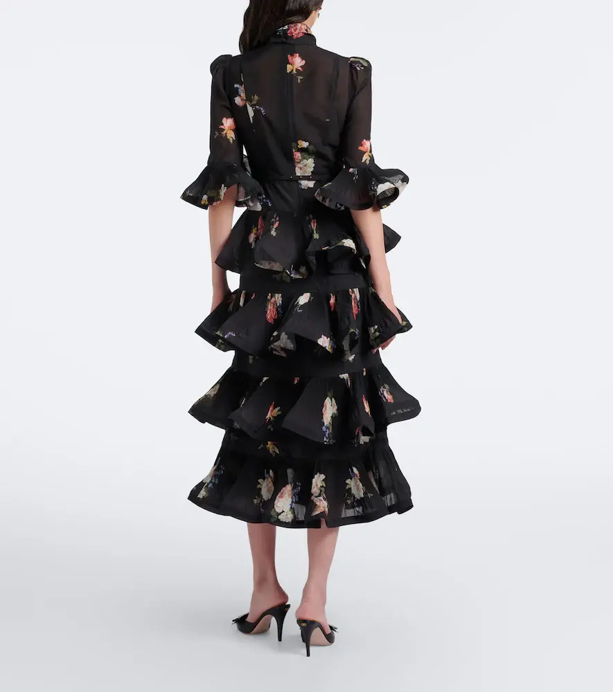 Zimmermann Floral pleated ruffled midi dress | Thumbnail 6 Zimmermann Floral pleated ruffled midi dress | Thumbnail 6