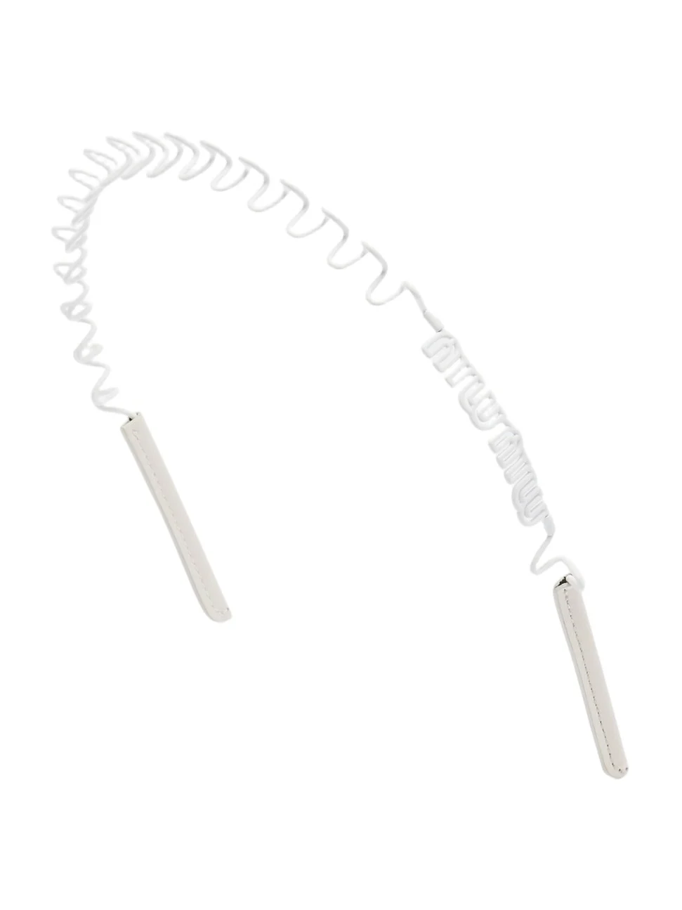 Miu Miu Logo leather-trimmed headband