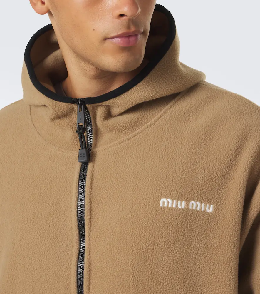 Miu Miu Hooded fleece jacket | Thumbnail 2 Miu Miu Hooded fleece jacket | Thumbnail 2
