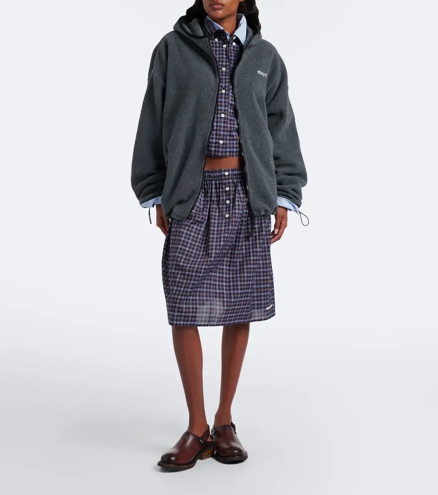 Miu Miu Hooded oversized fleece jacket | Thumbnail 4