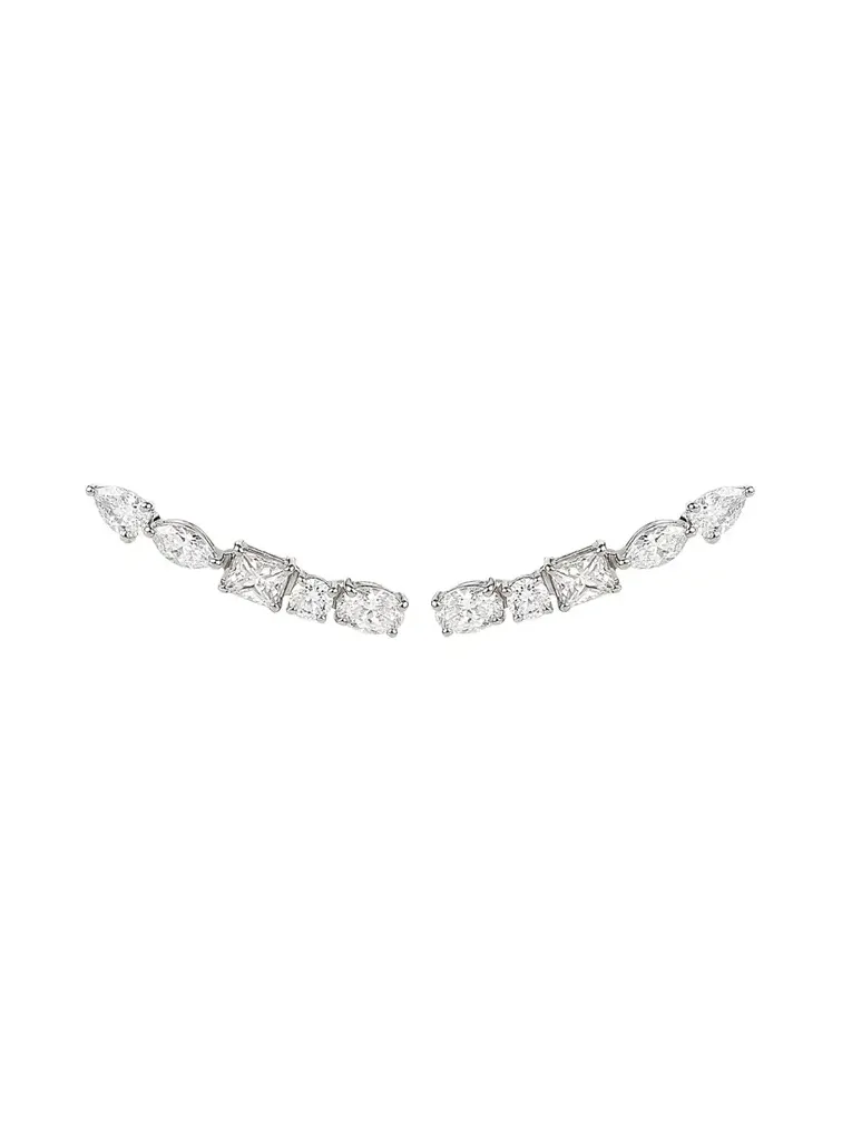 1.50ct Diamond 18K Gold Multi Shape Climber Earrings 1.50ct Diamond 18K Gold Multi Shape Climber Earrings