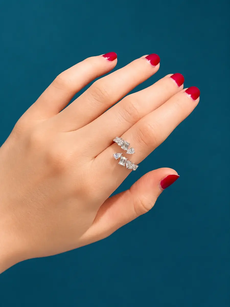 Wish Fine Jewelry 1.64ct Diamond 18K Gold Multi Shape Bypass Ring | Thumbnail 4 Wish Fine Jewelry 1.64ct Diamond 18K Gold Multi Shape Bypass Ring | Thumbnail 4