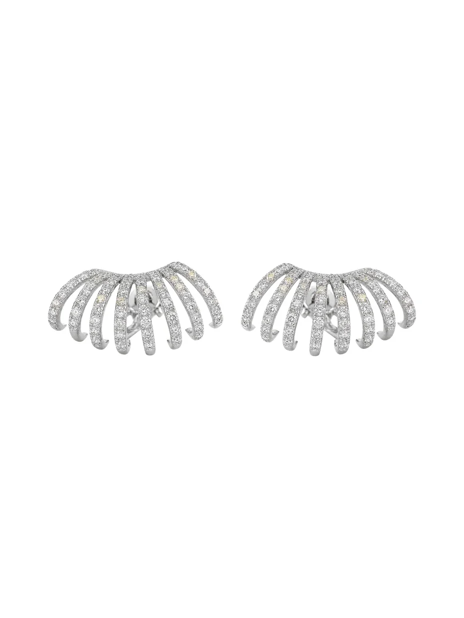 1.70ct Diamond 18K Gold Cluster Earrings