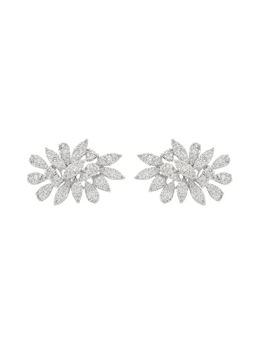 1.90ct Diamond 18K Gold Flower Earring 1.90ct Diamond 18K Gold Flower Earring