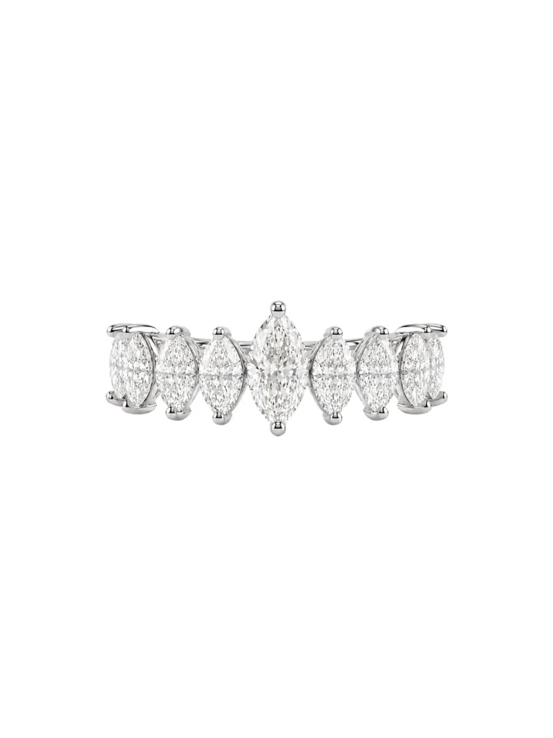1.92ct Diamond 18K Gold Half Band Marquise Ring 1.92ct Diamond 18K Gold Half Band Marquise Ring