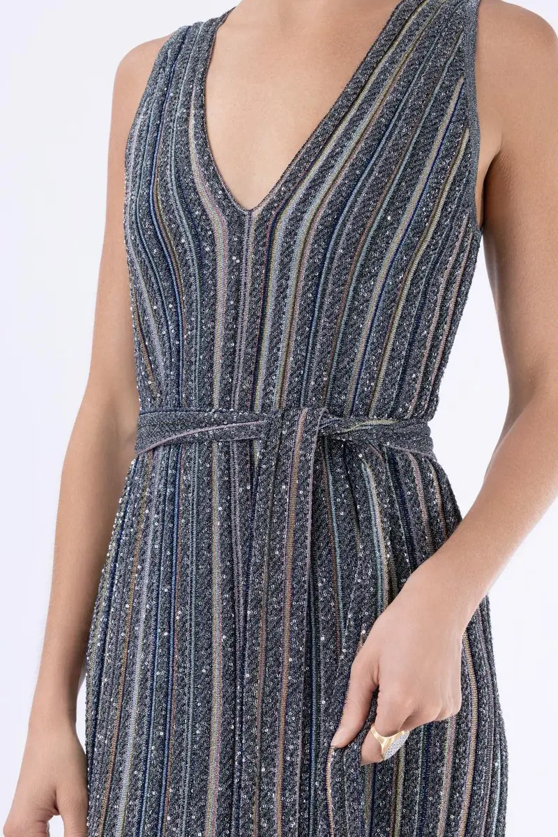 Missoni Sleeveless Long Knit Dress - Multicolor Black | Thumbnail 3 Missoni Sleeveless Long Knit Dress - Multicolor Black | Thumbnail 3
