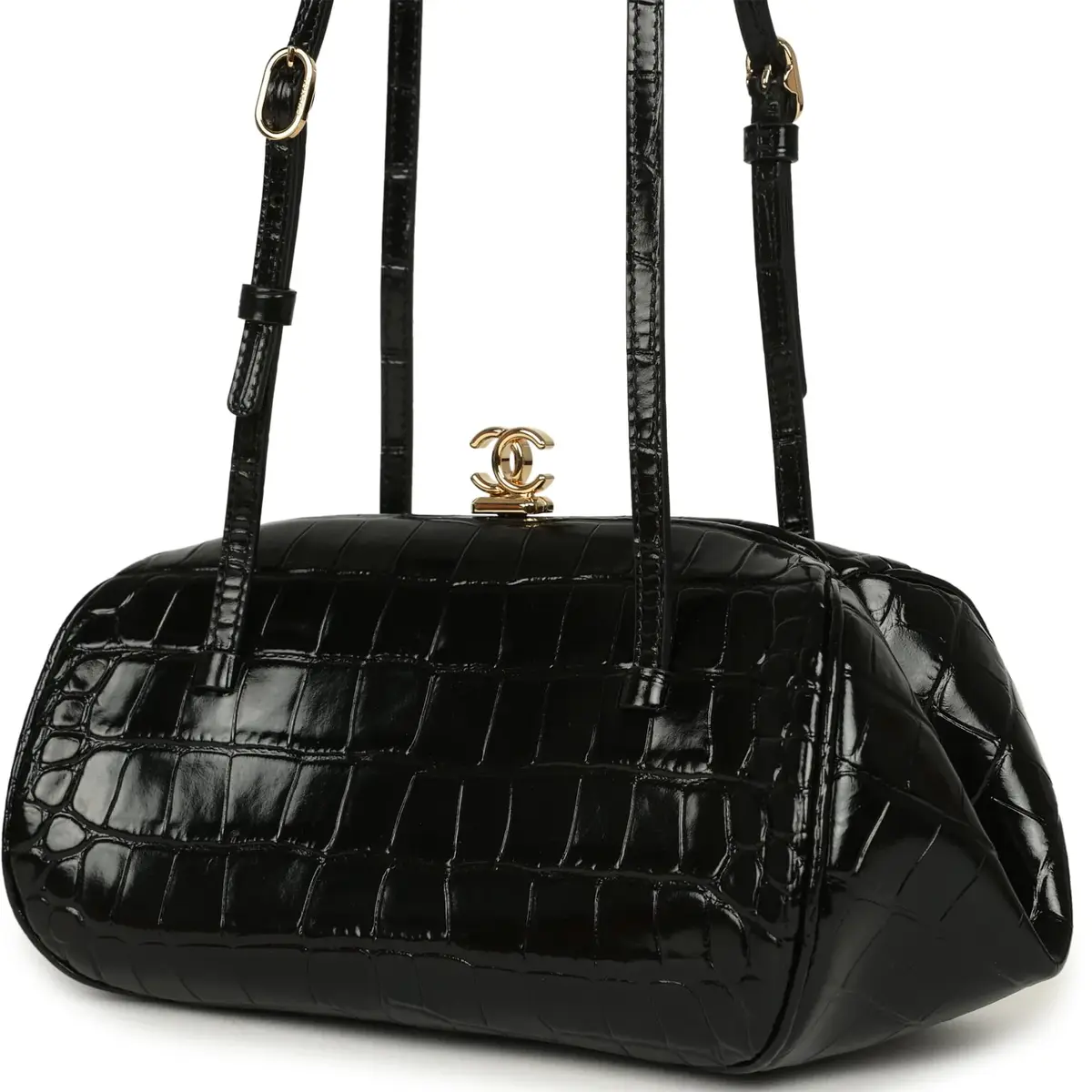 Chanel Chanel Clutch Bag with Leather Straps Black Croc Embossed Calfskin Gold Hardware | Thumbnail 5 Chanel Chanel Clutch Bag with Leather Straps Black Croc Embossed Calfskin Gold Hardware | Thumbnail 5