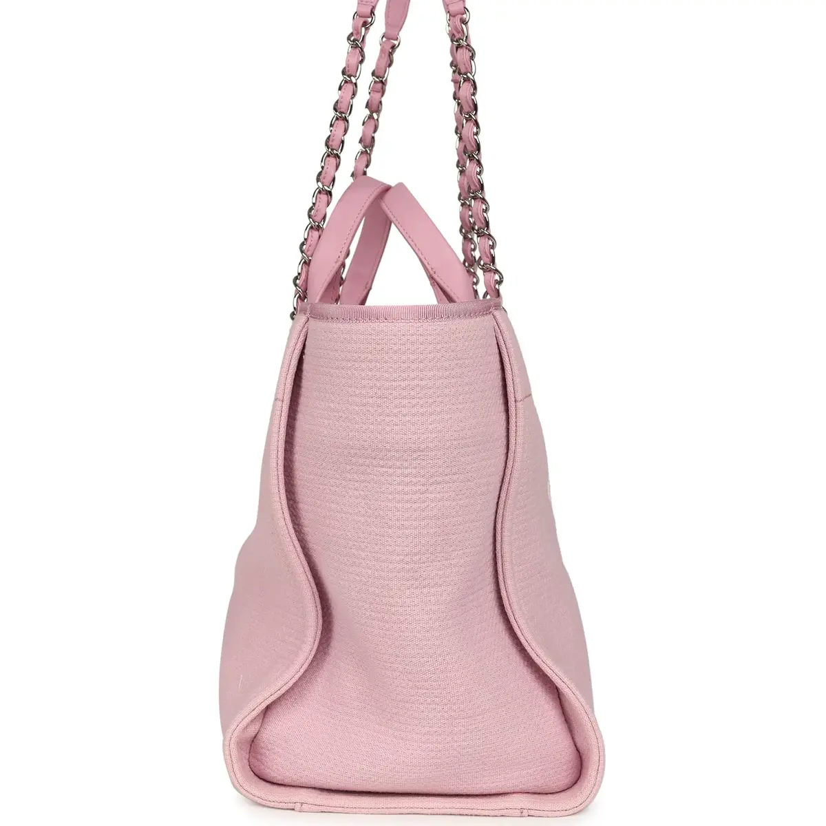 Chanel Chanel Medium Deauville Shopping Tote Pink Canvas Silver Hardware | Thumbnail 3 Chanel Chanel Medium Deauville Shopping Tote Pink Canvas Silver Hardware | Thumbnail 3