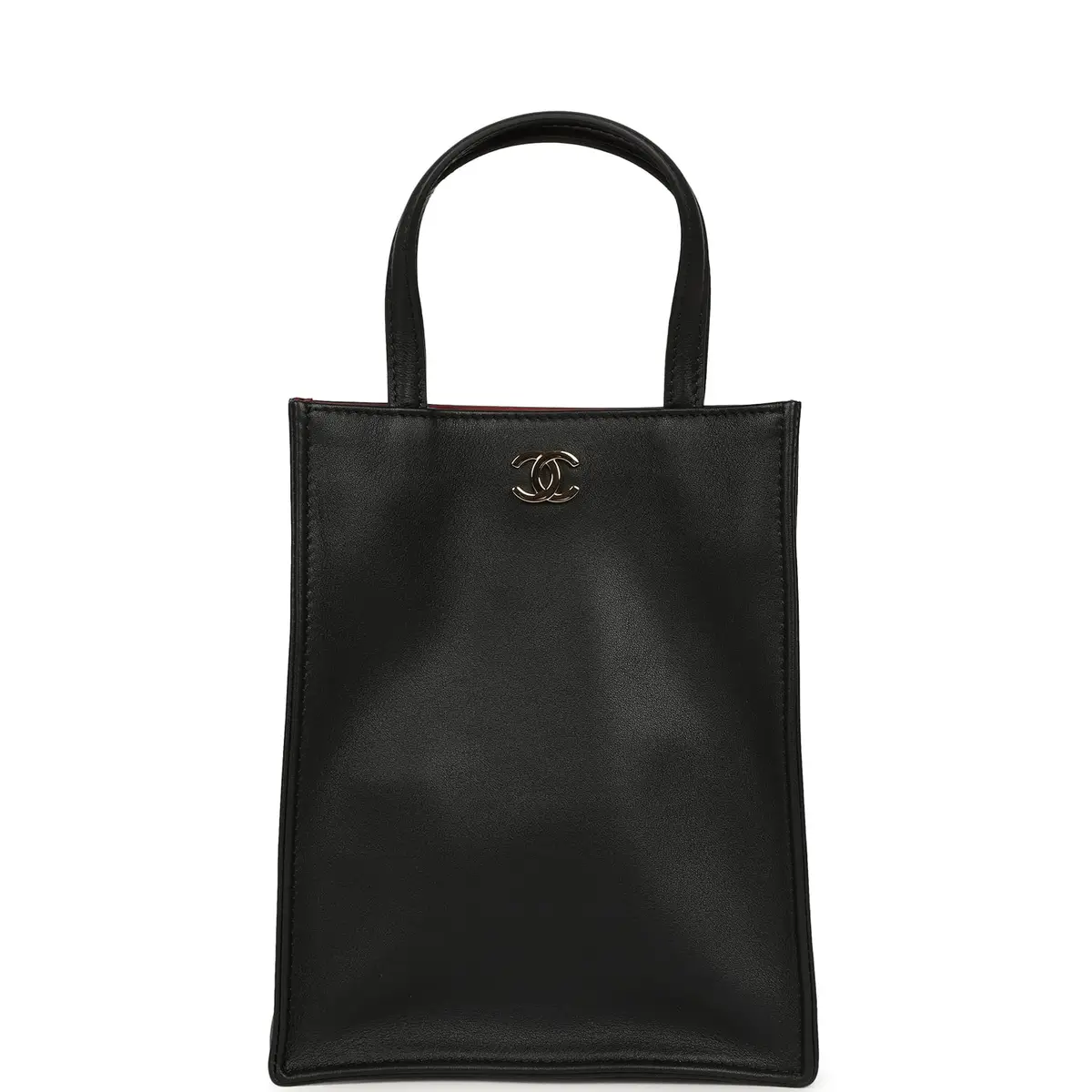 Chanel Chanel Mini "Grocery Bag" with Chain Black Calfskin Gold Hardware | Image 1 Chanel Chanel Mini "Grocery Bag" with Chain Black Calfskin Gold Hardware | Image 1