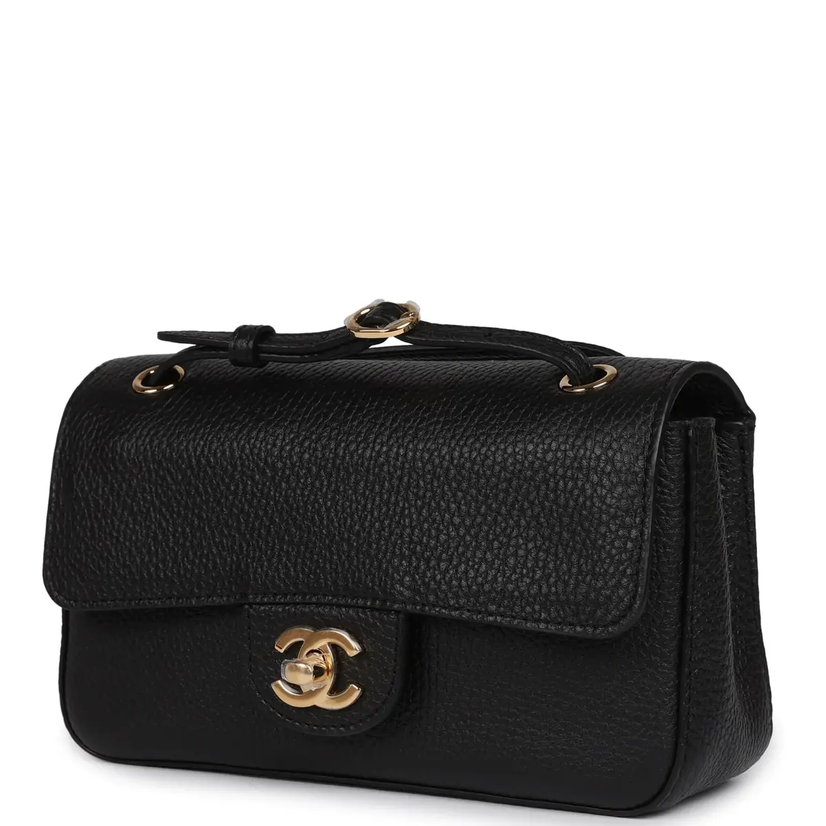 Chanel Chanel Mini "Souplissimo" Flap Bag Black Grained Calfskin Gold Hardware | Thumbnail 5