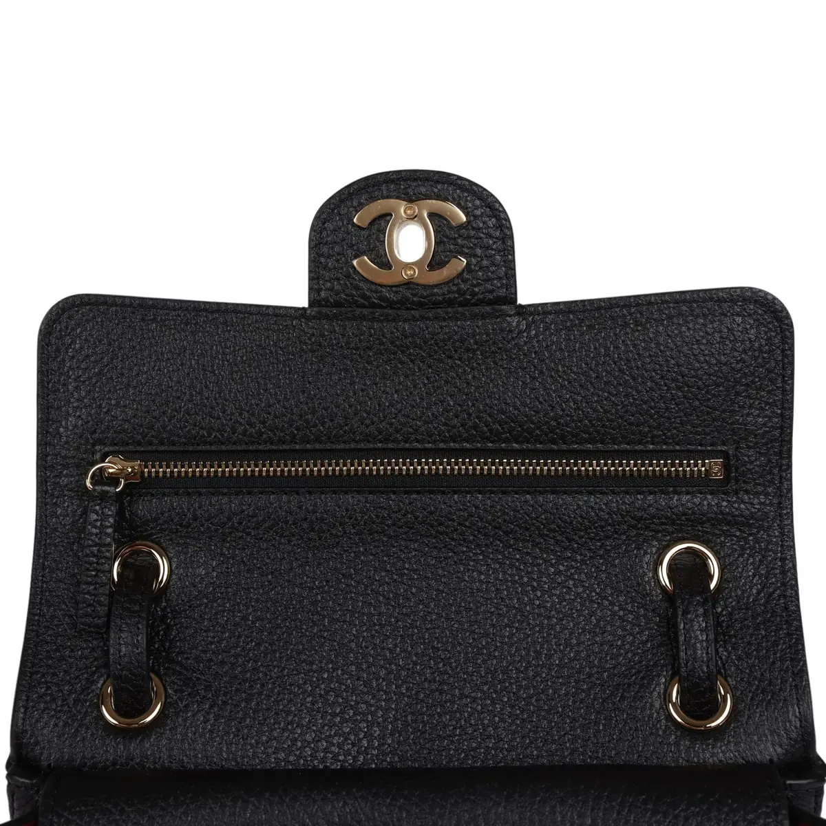 Chanel Chanel Mini "Souplissimo" Flap Bag Black Grained Calfskin Gold Hardware | Thumbnail 8