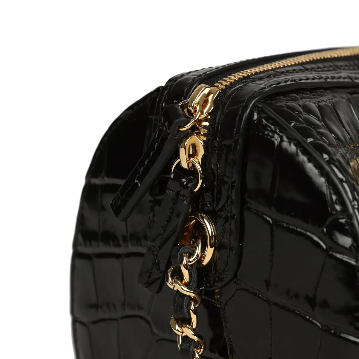 Chanel Chanel Mini Timeless Classic Barrel Bag with Chain Black Croc Embossed Calfskin Gold Hardware | Thumbnail 6