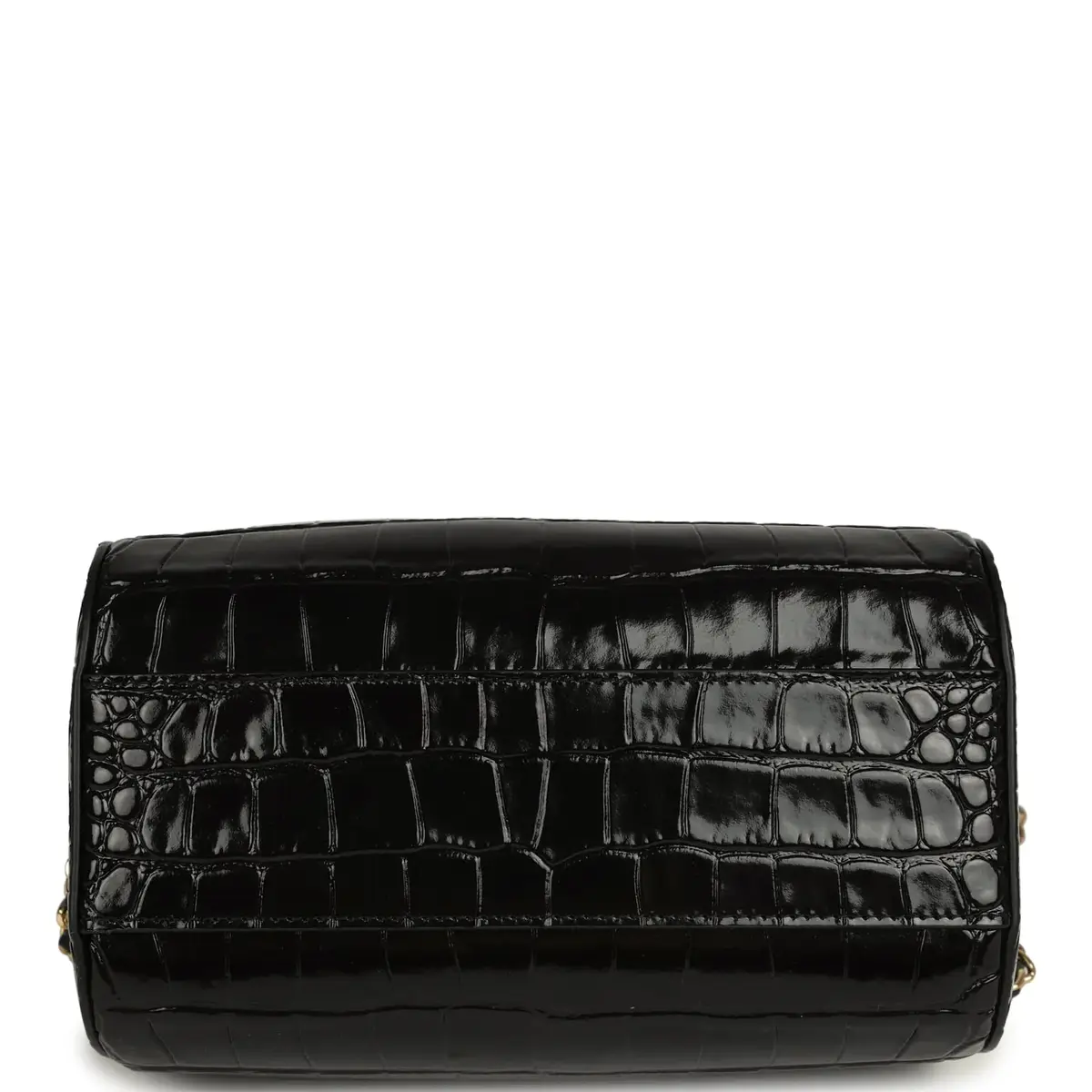 Chanel Chanel Mini Timeless Classic Barrel Bag with Chain Black Croc Embossed Calfskin Gold Hardware | Thumbnail 7