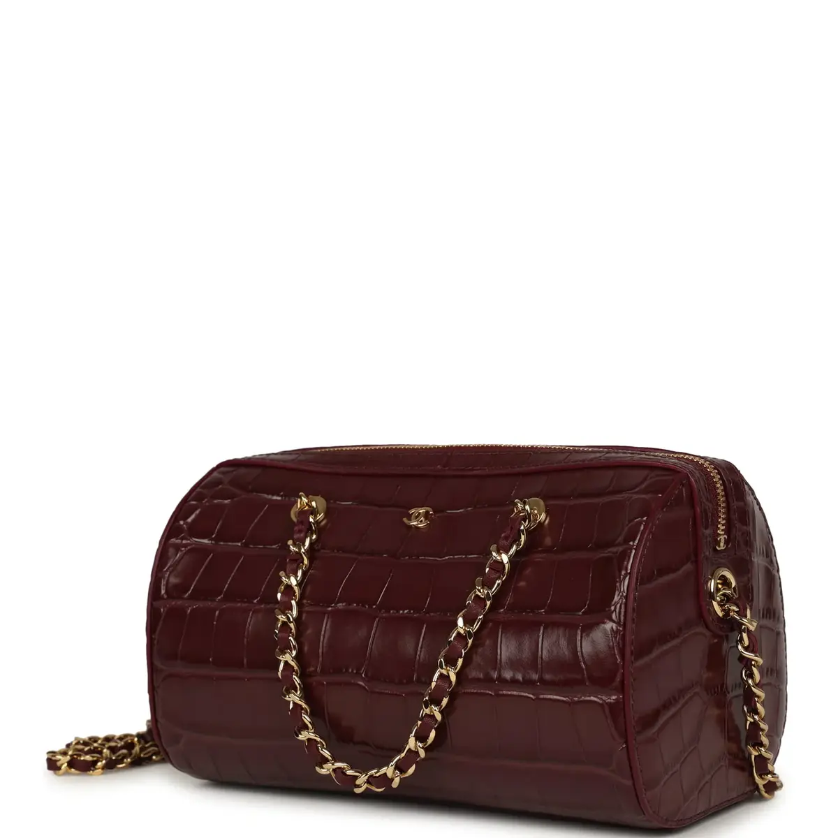 Chanel Chanel Mini Timeless Classic Barrel Bag with Chain Dark Burgundy Croco Embossed Calfskin Gold Hardware | Thumbnail 5 Chanel Chanel Mini Timeless Classic Barrel Bag with Chain Dark Burgundy Croco Embossed Calfskin Gold Hardware | Thumbnail 5