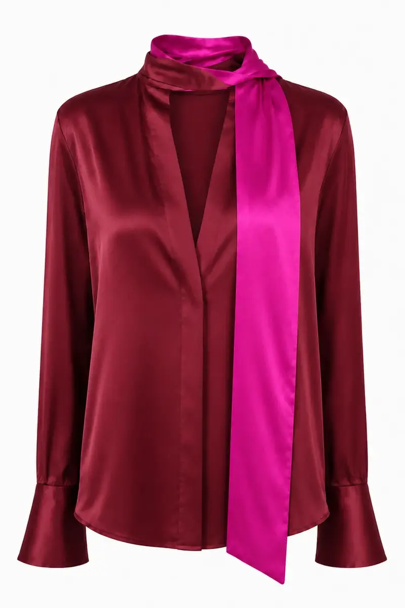 LaQuan Smith Long Sleeve Blouse with Keyhole Detail | Thumbnail 3 LaQuan Smith Long Sleeve Blouse with Keyhole Detail | Thumbnail 3
