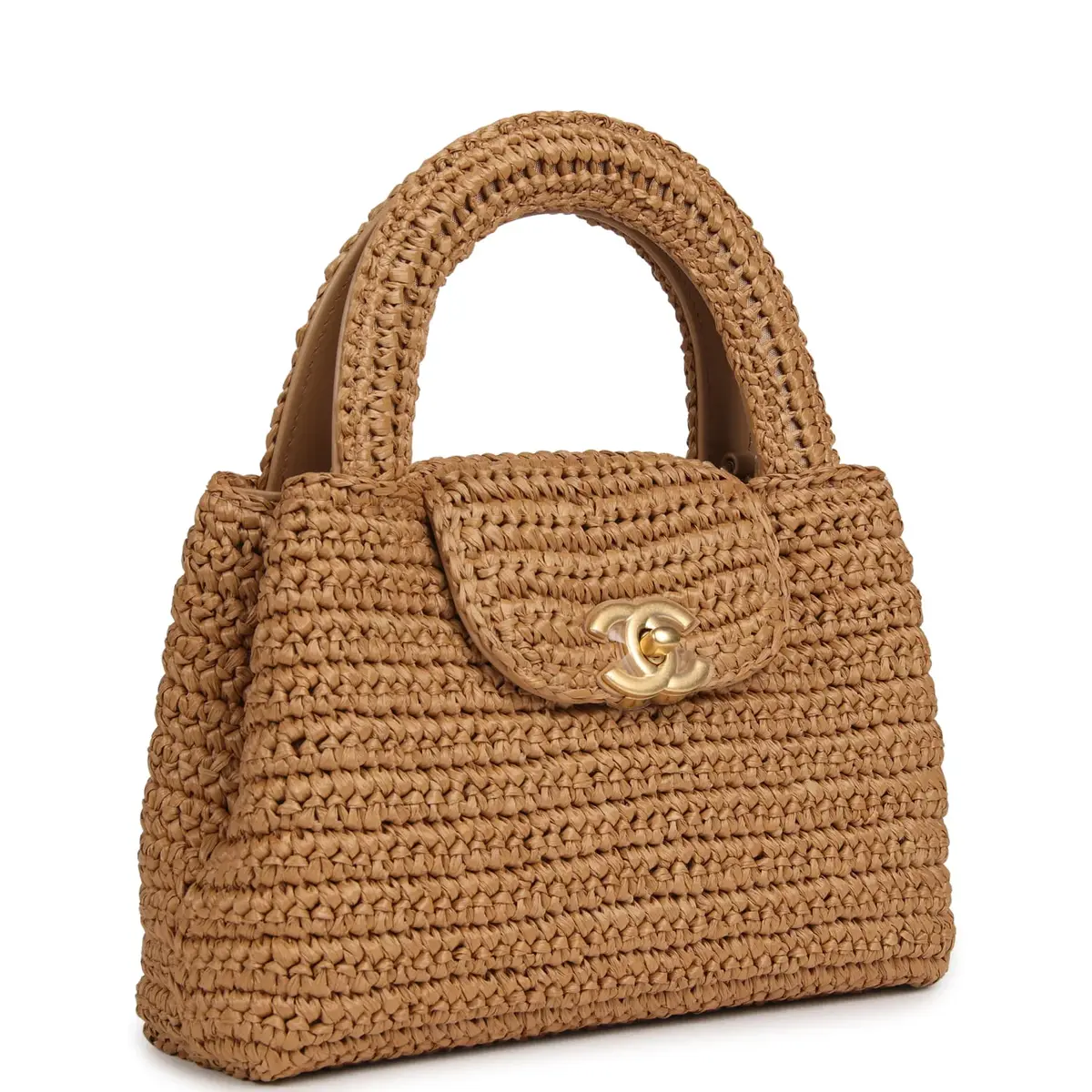 Chanel Chanel Small Kelly Dark Beige Raffia Brushed Gold Hardware | Thumbnail 2 Chanel Chanel Small Kelly Dark Beige Raffia Brushed Gold Hardware | Thumbnail 2
