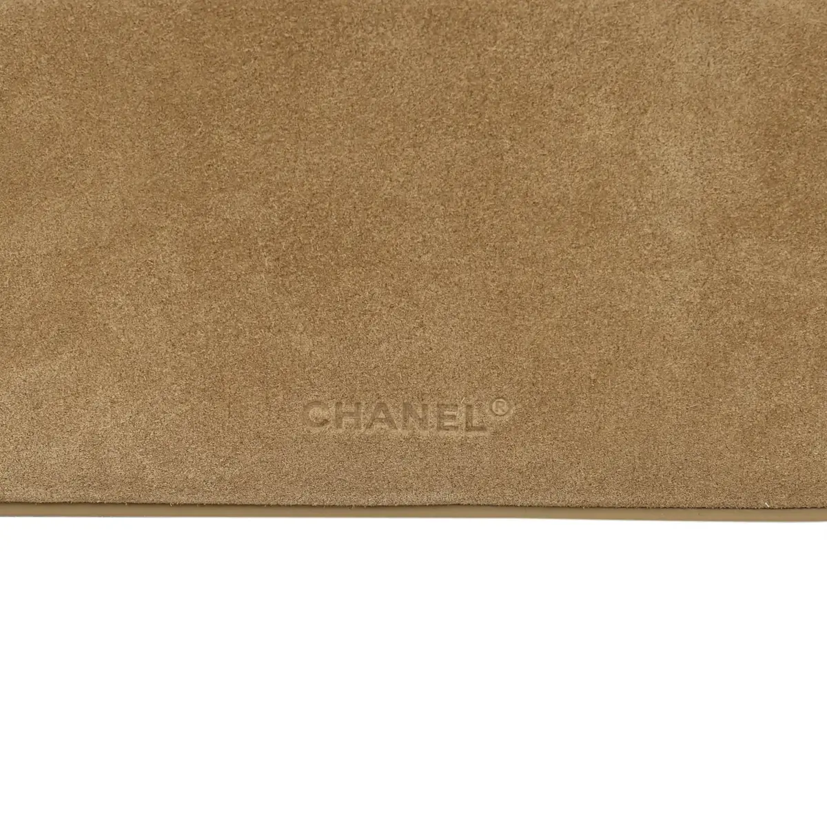 Chanel Chanel Top Handle Long Vanity Case with Chain Dark Beige Suede Gold Hardware | Thumbnail 8