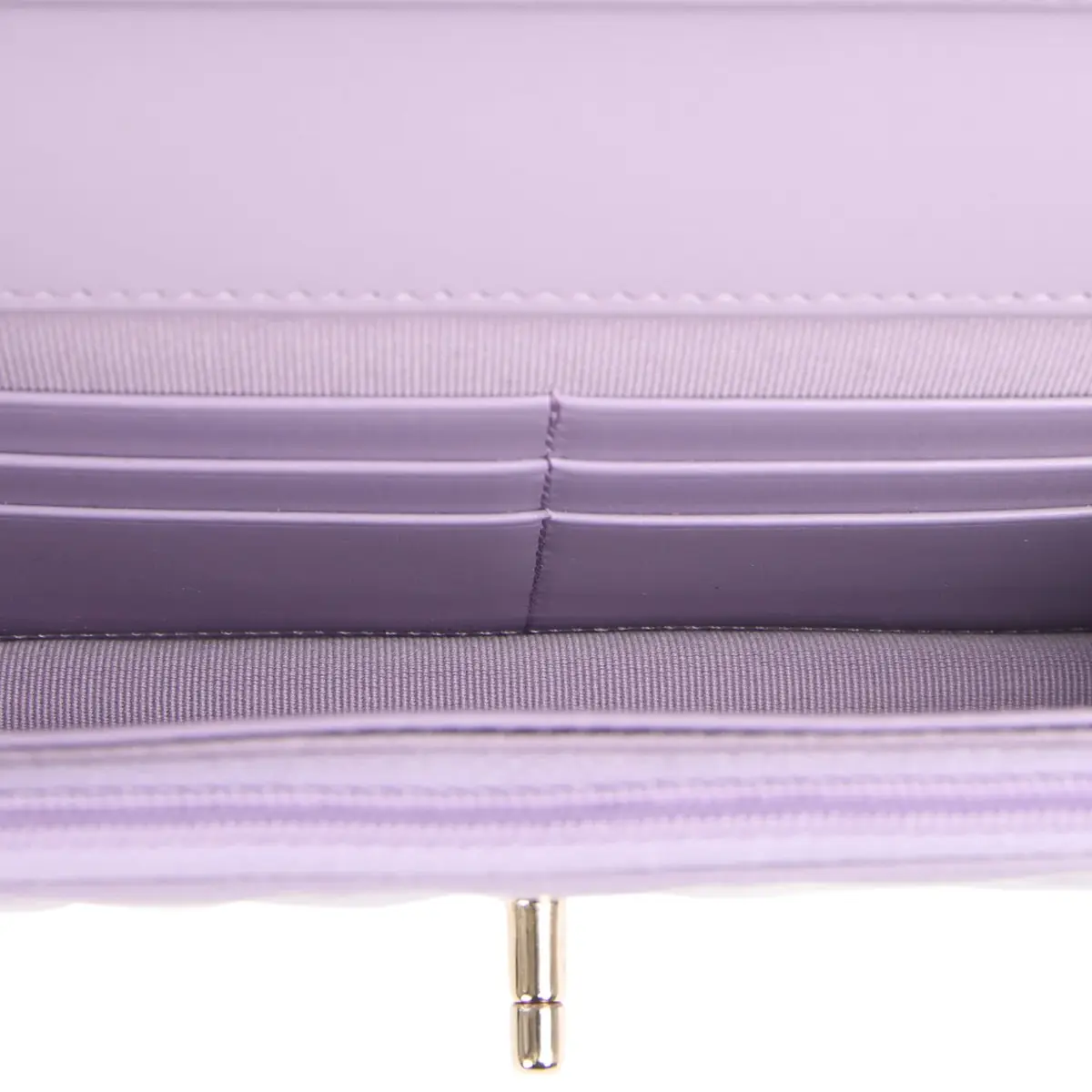 Chanel Chanel Wallet On Chain WOC Light Purple Shiny Lambskin Light Gold Hardware | Thumbnail 10 Chanel Chanel Wallet On Chain WOC Light Purple Shiny Lambskin Light Gold Hardware | Thumbnail 10