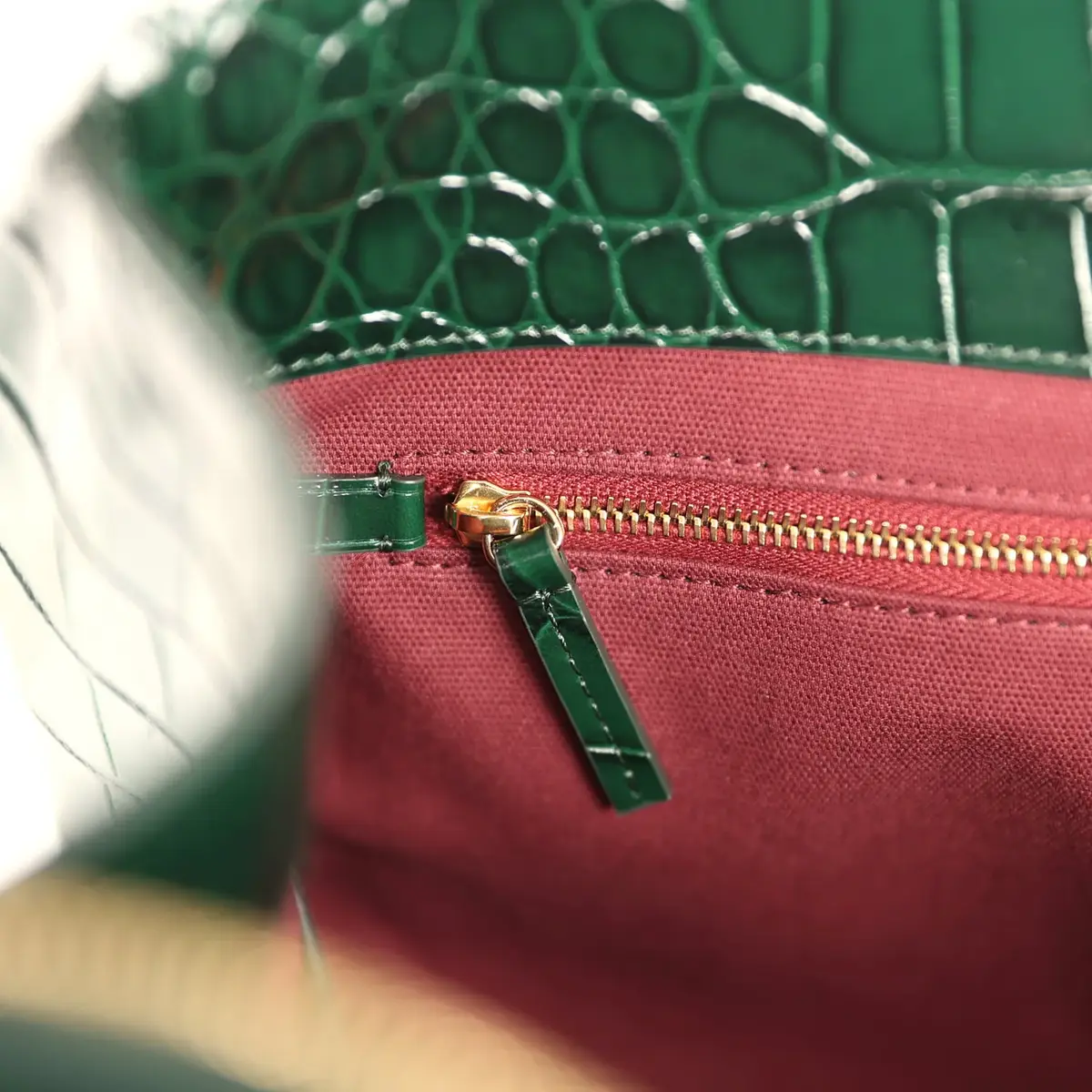 Chanel Chanel XXL "It Girl" Shopping Tote Dark Green Croc Embossed Calfskin Gold Hardware | Thumbnail 12