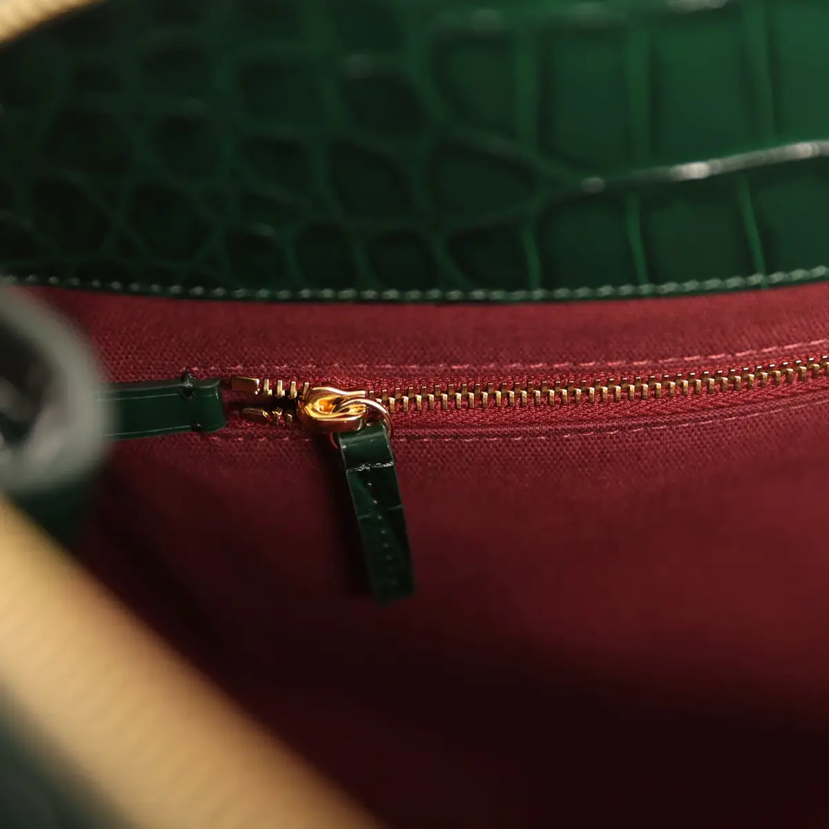 Chanel Chanel XXL "It Girl" Shopping Tote Dark Green Croc Embossed Calfskin Gold Hardware | Thumbnail 13