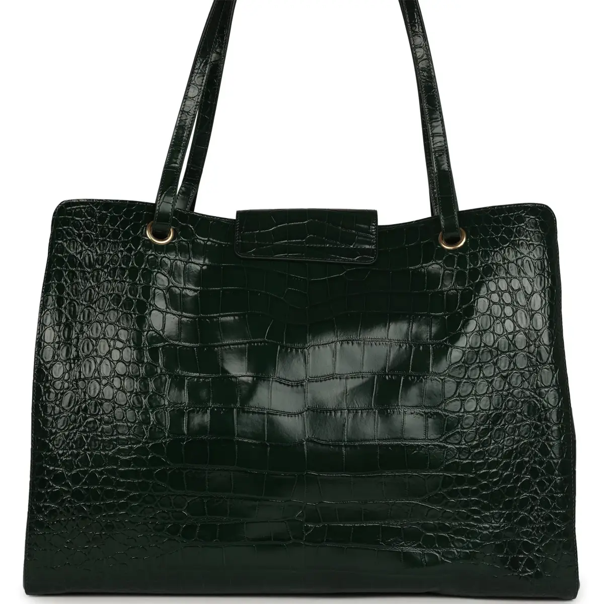 Chanel Chanel XXL "It Girl" Shopping Tote Dark Green Croc Embossed Calfskin Gold Hardware | Thumbnail 4