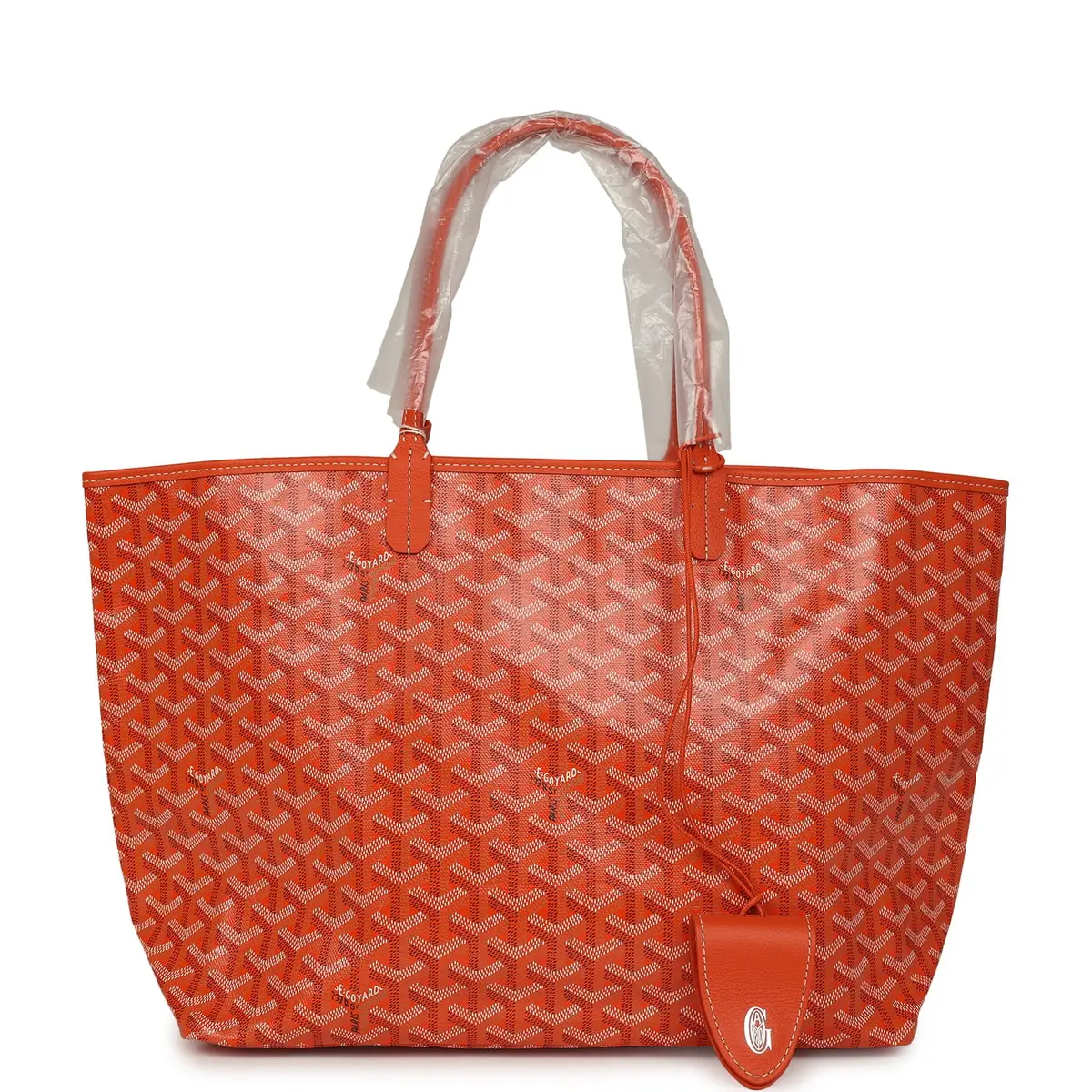 goyard Goyard Goyardine Canvas Orange Saint Louis PM Tote Palladium Hardware | Image 1 goyard Goyard Goyardine Canvas Orange Saint Louis PM Tote Palladium Hardware | Image 1