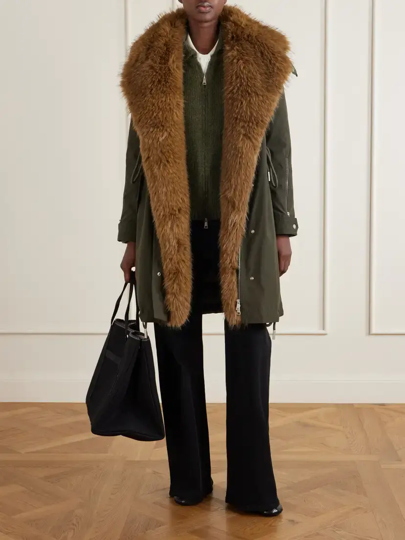 Moncler Halicte Hooded Plush-trimmed Shell Down Parka Jacket | Thumbnail 2 Moncler Halicte Hooded Plush-trimmed Shell Down Parka Jacket | Thumbnail 2