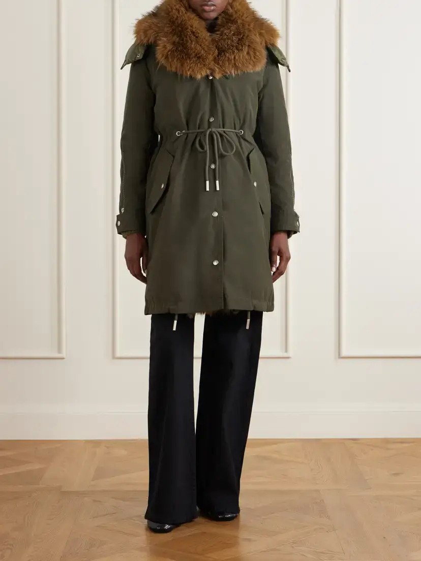 Moncler Halicte Hooded Plush-trimmed Shell Down Parka Jacket | Thumbnail 3 Moncler Halicte Hooded Plush-trimmed Shell Down Parka Jacket | Thumbnail 3
