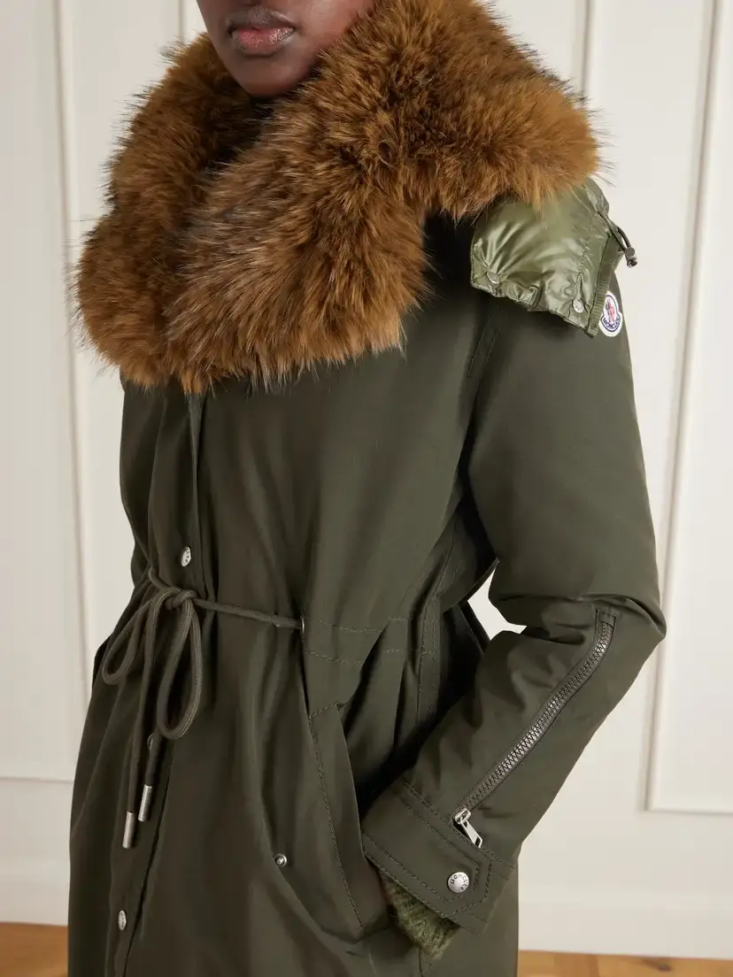 Moncler Halicte Hooded Plush-trimmed Shell Down Parka Jacket | Thumbnail 5 Moncler Halicte Hooded Plush-trimmed Shell Down Parka Jacket | Thumbnail 5