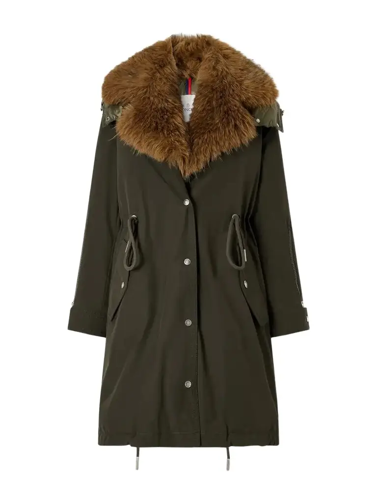Moncler Halicte Hooded Plush-trimmed Shell Down Parka Jacket | Image 1 Moncler Halicte Hooded Plush-trimmed Shell Down Parka Jacket | Image 1