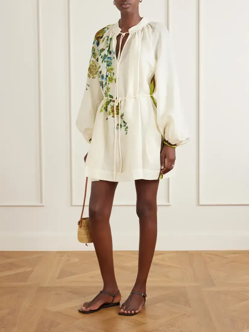 ALÉMAIS Phyllis Flower-print Ramie Mini Dress | Thumbnail 2 ALÉMAIS Phyllis Flower-print Ramie Mini Dress | Thumbnail 2