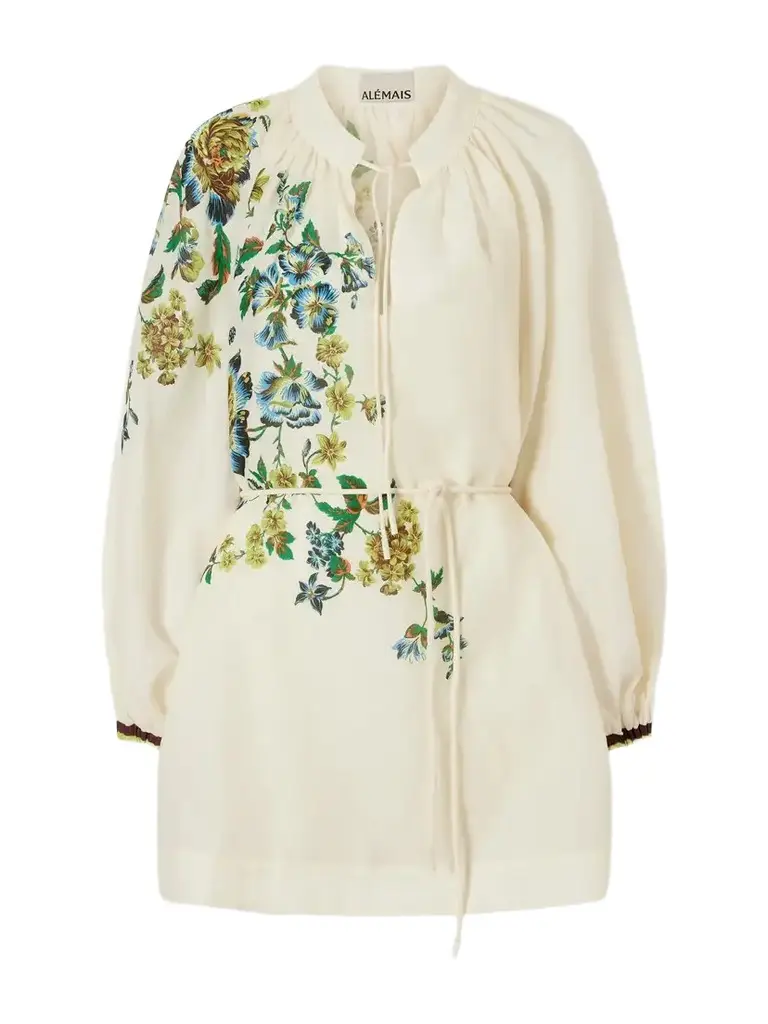 ALÉMAIS Phyllis Flower-print Ramie Mini Dress | Image 1 ALÉMAIS Phyllis Flower-print Ramie Mini Dress | Image 1