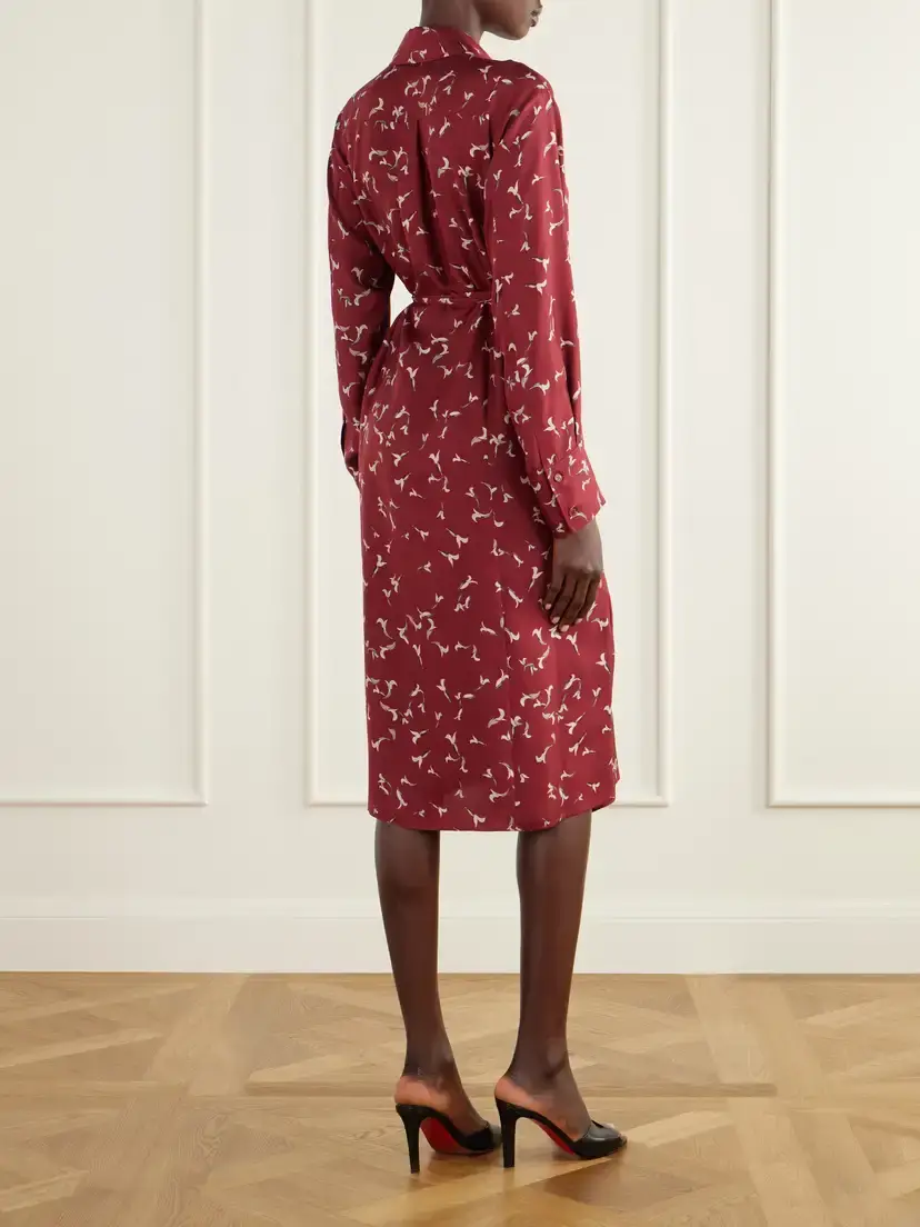 Altuzarra Floyd Belted Printed Silk-twill Midi Dress | Thumbnail 4 Altuzarra Floyd Belted Printed Silk-twill Midi Dress | Thumbnail 4