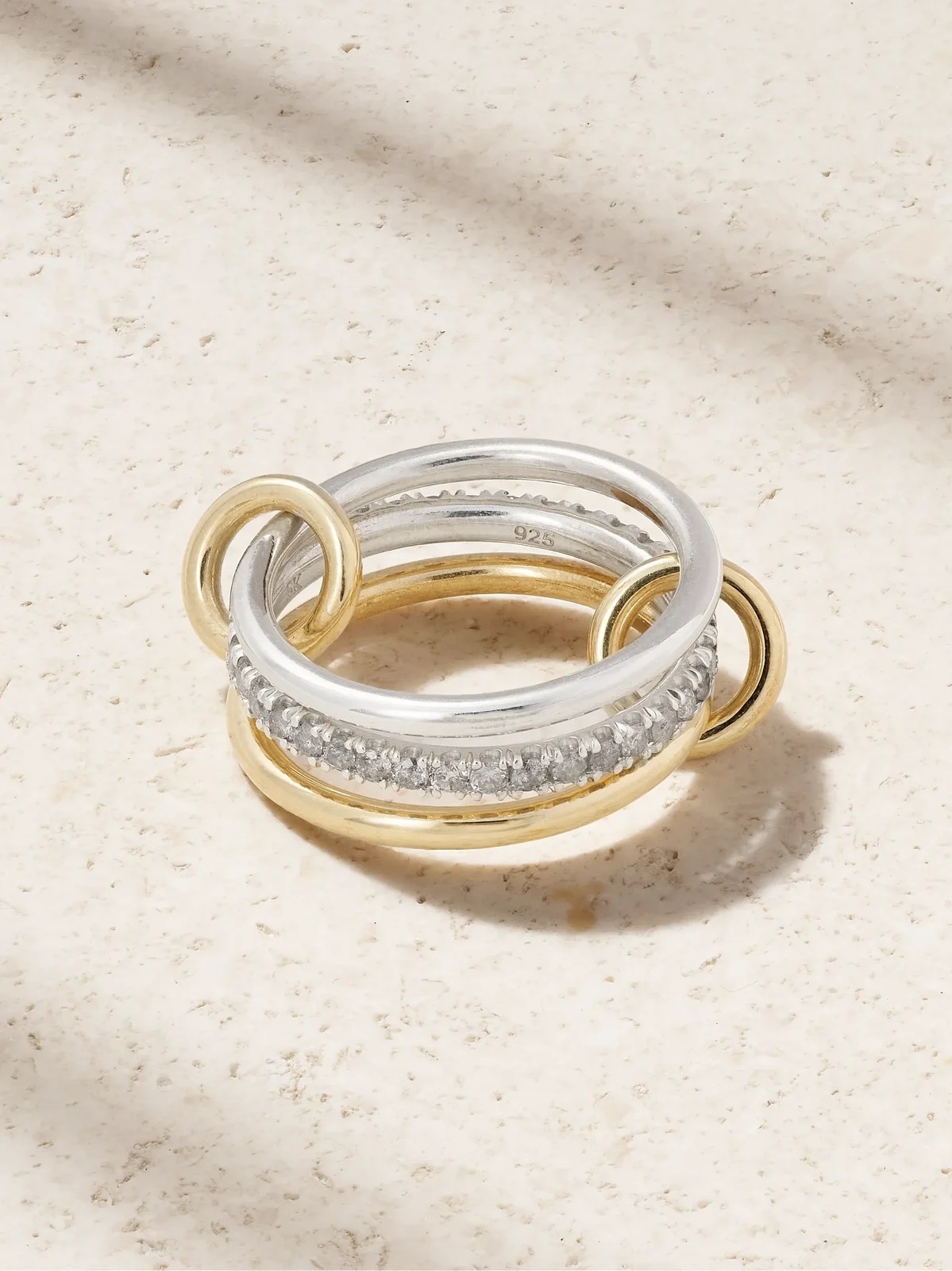 Tigris 18-karat Gold, Sterling Silver And Diamond Ring Tigris 18-karat Gold, Sterling Silver And Diamond Ring