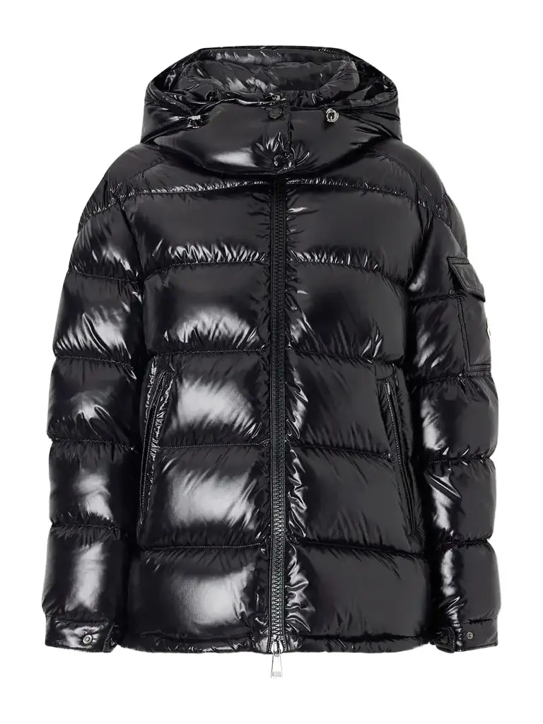 Moncler Maire Hooded Quilted Glossed-shell Down Jacket | Image 1 Moncler Maire Hooded Quilted Glossed-shell Down Jacket | Image 1